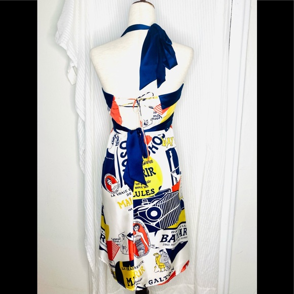 SOLD Voom by Joy Han 100% Silk Halter Dress, Sz Small - Picture 3 of 7